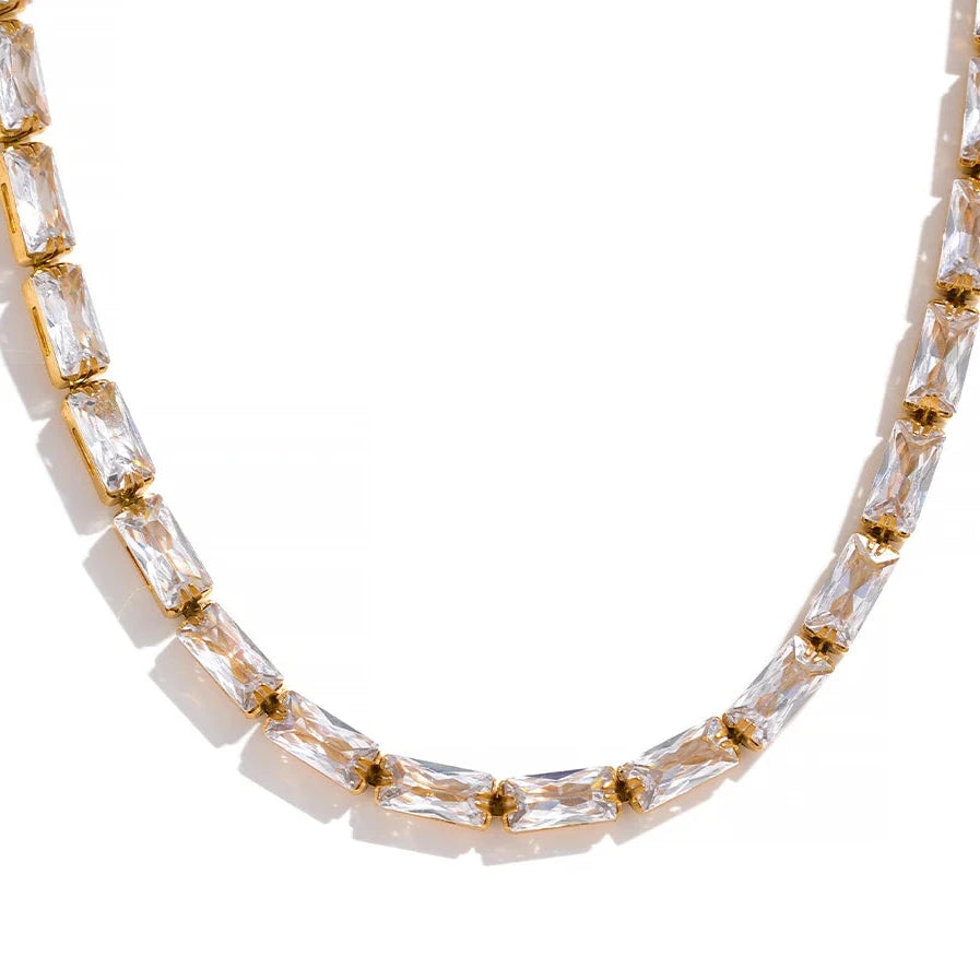 White Cubic Zirconia Necklace - Wedding Necklace White Cubic Zirconia Necklace - Wedding Necklace